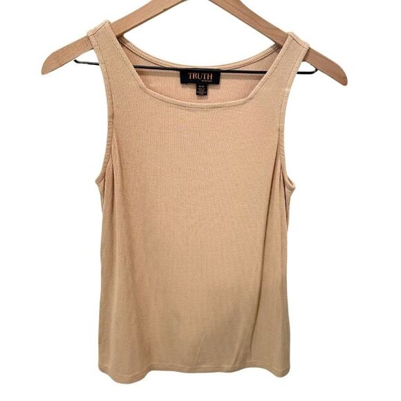 Truth Square Neck Tank Top Tan M - Picture 1 of 7